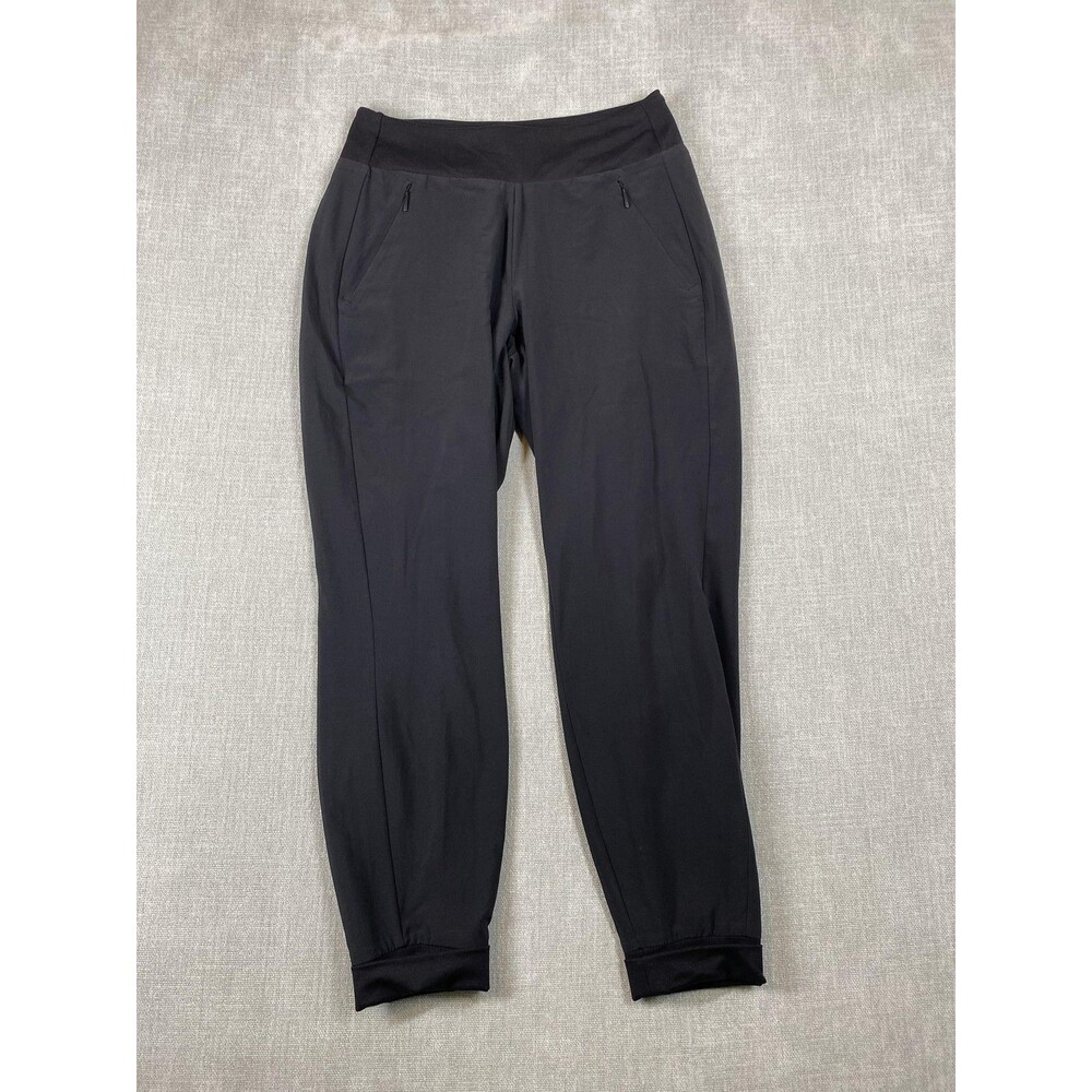 Athleta Pants Womens 4 Black Jogger Elastic Waist Zip Pockets Stretch Woven